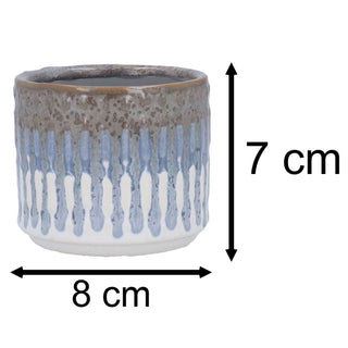 Mini Blue Reactive Glaze Ceramic Plant Pot 7cm Small Succulent Planter Cachepot