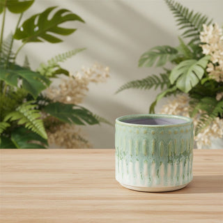 Mini Green Reactive Glaze Ceramic Plant Pot 7cm Small Succulent Planter Cachepot