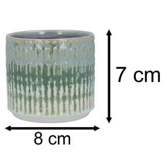 Mini Green Reactive Glaze Ceramic Plant Pot 7cm Small Succulent Planter Cachepot
