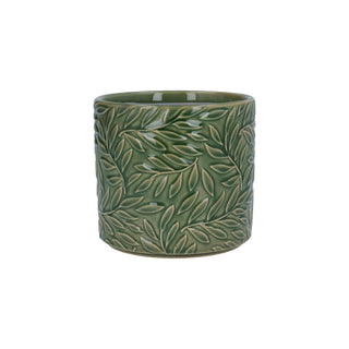 Mini Green Willow Stoneware Plant Pot, 7cm Small Indoor Planter Cachepot