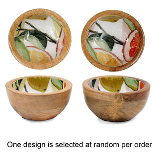 Mini Mango Wood Citrus Bowl | Small Serving Bowl for Nibbles, Dips and Snacks