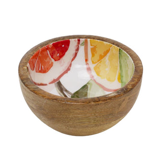 Mini Mango Wood Citrus Bowl | Small Serving Bowl for Nibbles, Dips and Snacks