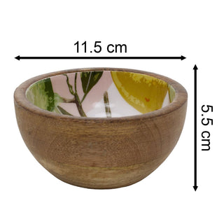 Mini Mango Wood Citrus Bowl | Small Serving Bowl for Nibbles, Dips and Snacks