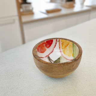 Mini Mango Wood Citrus Bowl | Small Serving Bowl for Nibbles, Dips and Snacks