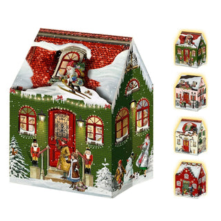 Mini Pop - up Christmas Advent Calendar House with 24 Glittery Doors & Envelope