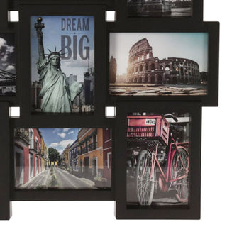 Modern Black 9 Aperture Layered Multi 4 x 6 Photo Frame | Wall Mounted Multiple Picture Frame 6x4 | Photo Collage Display Large Family Frames - 45cm