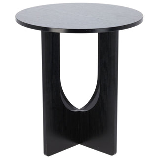 Modern Black Round Side Table with Unique Base Design | Accent Table - 38x42cm
