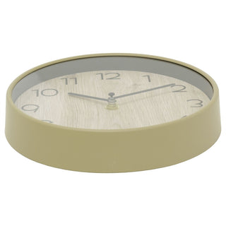 Modern Light Brown Wood Look Wall Clock, 19cm Battery-Operated Quartz Clock