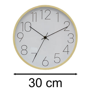 Modern Wood - Effect Wall Clock | Minimalist Round Wall Clock for Home or Office