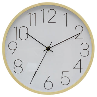 Modern Wood - Effect Wall Clock | Minimalist Round Wall Clock for Home or Office