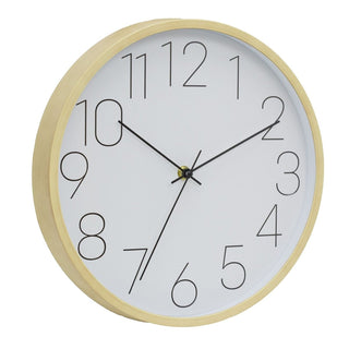 Modern Wood - Effect Wall Clock | Minimalist Round Wall Clock for Home or Office