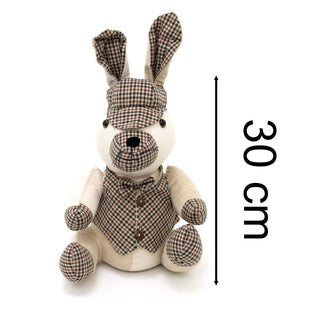 Montgomery Rabbit Tweed Fabric Doorstop | Hare - Shaped Animal Door Stop - 30cm