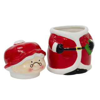 Mrs Claus Christmas Storage Jar | Ceramic Cookie Jar Biscuit Barrel with Lid