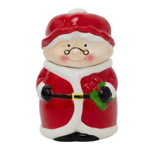 Mrs Claus Christmas Storage Jar | Ceramic Cookie Jar Biscuit Barrel with Lid