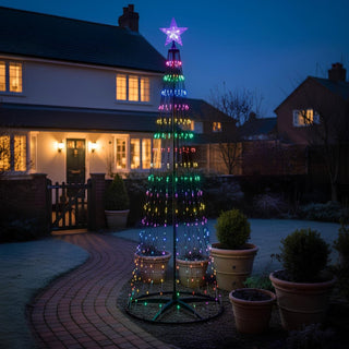 Multicolour LED Christmas Tree | Colour Changing Tree 370 RGB Lights UK Plug