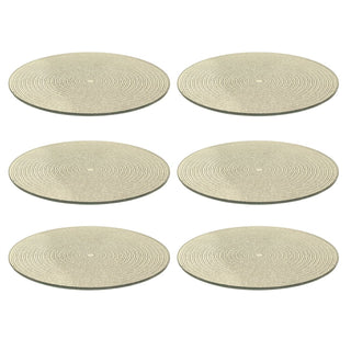 Multipack Gold Glitter Candle Plates, 15 cm Round Mirrored Glass Stands