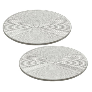 Multipack Silver Glitter Candle Coasters, 10cm Glass Plates for Pillar Candles