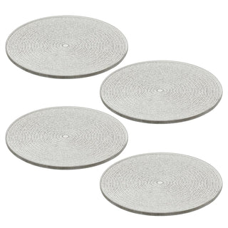 Multipack Silver Glitter Candle Coasters, 10cm Glass Plates for Pillar Candles