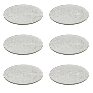 Multipack Silver Glitter Candle Coasters, 10cm Glass Plates for Pillar Candles