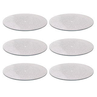 Multipack Silver Glitter Candle Plates, 15 cm Mirrored Glass Candle Stand