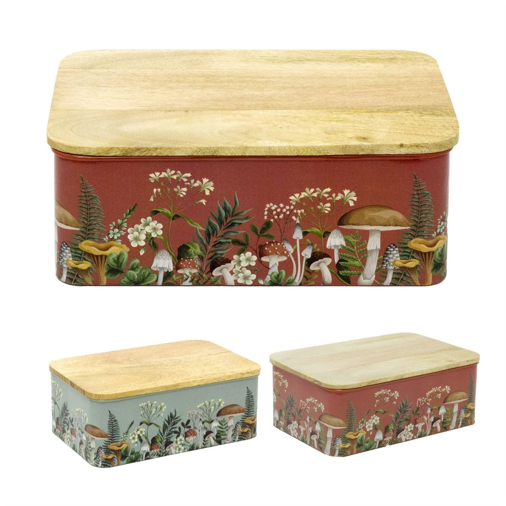 Mushroom Storage Tin | Woodland Toadstool Kitchen Canister with Lid ...