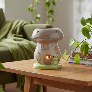 Mushroom Wax Melt Burner | 11cm Whimsical Toadstool Ceramic House Oil Burner