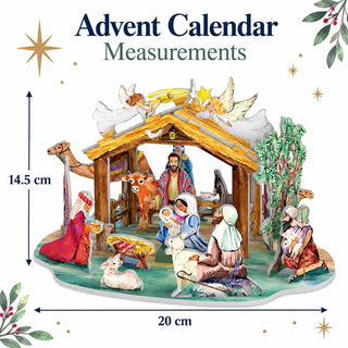 Nativity Advent Calendar, Pop & Slot 3D Christmas Story Scene Petite