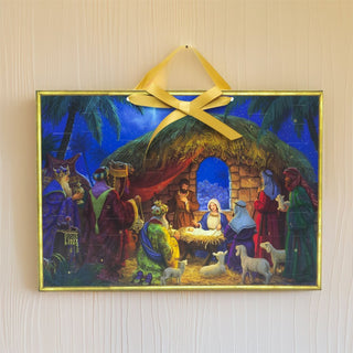 Nativity Christmas Advent Calendar | Religious Calendar with Manger Scene - A3