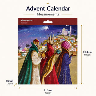Nativity Three Kings Religious Christmas Advent Calendar, 24 Doors, 21.3 cm