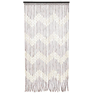 Natural Beaded Bamboo Hanging Patterned Fly Insect Screen Door Curtain 90x180cm ~ Design Varies