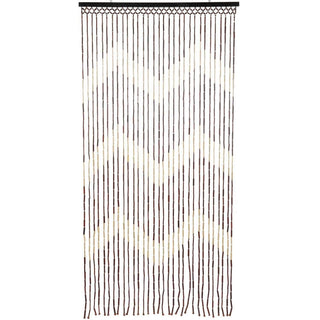Natural Beaded Bamboo Hanging Patterned Fly Insect Screen Door Curtain 90x180cm ~ Design Varies
