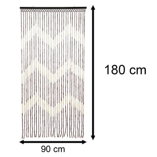 Natural Beaded Bamboo Hanging Patterned Fly Insect Screen Door Curtain 90x180cm ~ Design Varies