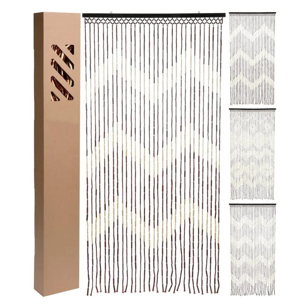 Natural Beaded Bamboo Hanging Patterned Fly Insect Screen Door Curtain 90x180cm Design Varies