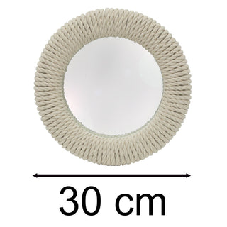 Natural Rope Wall Mirror | Round Nautical Wall Mounted Rope Mirror - 30cm
