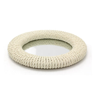 Natural Rope Wall Mirror | Round Nautical Wall Mounted Rope Mirror - 30cm
