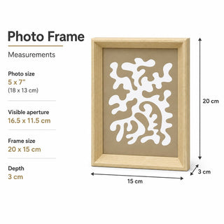 Natural Wood Photo Frame 5x7, Freestanding or Wall Hanging Portrait Frame