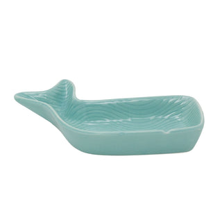 Nautical Blue Whale Dish | 19cm Ceramic Coastal Ornament Trinket & Snack Dish