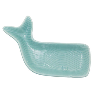 Nautical Blue Whale Dish | 19cm Ceramic Coastal Ornament Trinket & Snack Dish