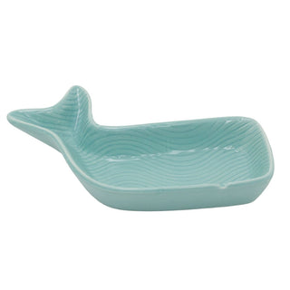 Nautical Blue Whale Dish | 19cm Ceramic Coastal Ornament Trinket & Snack Dish