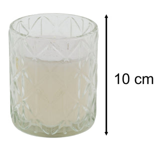 Nautical Diamond Glass Scented Candle in Clear Jar, 10cm Devon Fragrance Candle