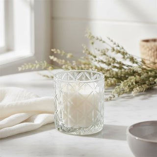 Nautical Diamond Glass Scented Candle in Clear Jar, 10cm Devon Fragrance Candle