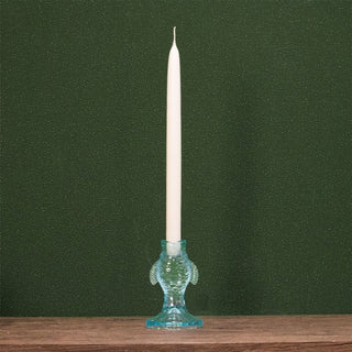 Nautical Glass Fish Candle Holder | Seashore Blue Fish - shaped Candlestick 12cm