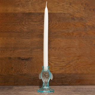 Nautical Glass Fish Candle Holder | Seashore Blue Fish - shaped Candlestick 12cm