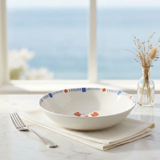Nautical Lobster Pasta Bowl, 460ml Round Ceramic Lobster Kitchen Bowl - 20.5cm