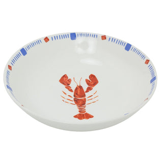 Nautical Lobster Pasta Bowl, 460ml Round Ceramic Lobster Kitchen Bowl - 20.5cm