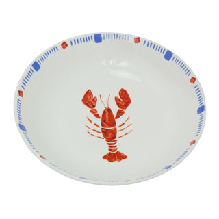 Nautical Lobster Pasta Bowl, 460ml Round Ceramic Lobster Kitchen Bowl - 20.5cm