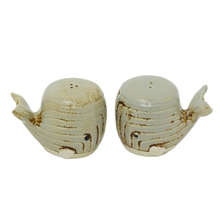 Nautical Whale Salt and Pepper Shakers, Ceramic Fish Shaped Salt & Pepper Pots