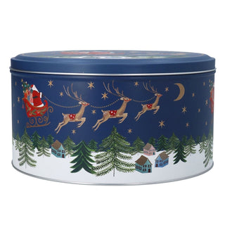 Nostalgia Sleigh Christmas Cake Tin, 23cm Gisela Graham Round Storage Tin