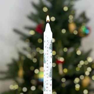 Nostalgic Christmas Tree Advent Candle | Festive Numbered Countdown Candle 23cm