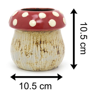 Novelty Ceramic Toadstool Garden Planter | Mushroom Planters Indoor Flower Pots | Fairy Garden Plant Pot